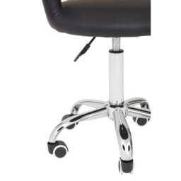 Orsina Ergonomic Black Pu Home Office Chair With Curved Back, Comfortable Work From Home Chair, Movable Chair - thumbnail 6