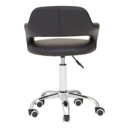Orsina Ergonomic Black Pu Home Office Chair With Curved Back, Comfortable Work From Home Chair, Movable Chair - thumbnail 4