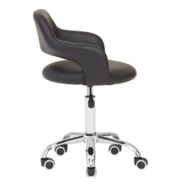 Orsina Ergonomic Black Pu Home Office Chair With Curved Back, Comfortable Work From Home Chair, Movable Chair - thumbnail 3
