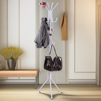 Pirlo Plush Metal Coat Stand With 12 Hooks White - image 1