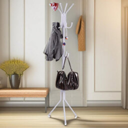 Pirlo Plush Metal Coat Stand With 12 Hooks White