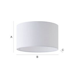 Valuelights Reni White Fabric Drum Ceiling Lamp Shade (D)35Cm - thumbnail 9