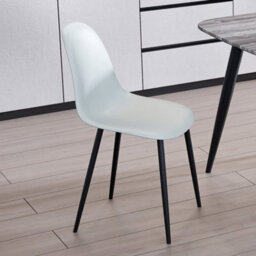 Core Products Aspen Pair Of Grey Curve Dining Chairs - Plastic Seat With Black Metal Legs - thumbnail 5