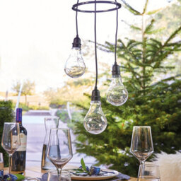 Battery Powered Apollo 3 Drop Pendant Light With Multicolour Led's - Weatherproof Home Or Garden Hanging Staggered Height Lighting - thumbnail 2