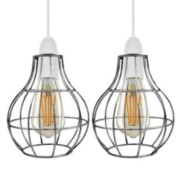 Ledsone Vintage Metal Lampshade Retro Industrial Bradbury I Borstal Silver - thumbnail 1