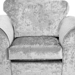 Furnishings For Less UK Crystal Crushed Velvet Fabric Fabric Single Seater Armchair Silver - thumbnail 2