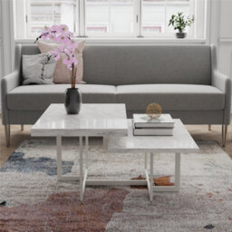 Dorel Home Brielle Coffee Table White Faux Marble - thumbnail 3