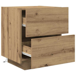 Berkfield Modern Bedside Cabinets With Led Lights 2 Pcs Artisan Oak 45X40X55 Cm - thumbnail 6