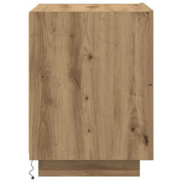 Berkfield Modern Bedside Cabinets With Led Lights 2 Pcs Artisan Oak 45X40X55 Cm - thumbnail 9