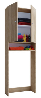 Vcm Bathroom Furniture Washing Machine Cabinet Lona Sonoma Oak (Sägerau) W. 64 X H. 182 X D. 27 Cm - image 1