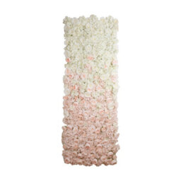 Scottish Everlastings Ltd. Scottish Everlastings 80X220Cm Artificial Pink/white Ombre Flower Wall Backdrop - thumbnail 3