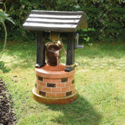 Wishing Well Solar Powered Water Fountain - Brick Effect Resin Outdoor Garden Cascading Water Feature - Measures H51 X 31Cm Dia - thumbnail 2