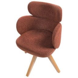 Beliani Dining Chair Swivel Marcy Boucle Orange - thumbnail 7