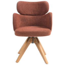 Beliani Dining Chair Swivel Marcy Boucle Orange - thumbnail 5
