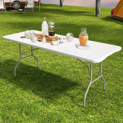 6Ft Heavy Duty Plastic Folding Table Portable Garden Camping Picnic Party Bbq - image 1