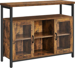 Songmics Sideboard, Buffet Table With 2 Transparent Glass Doors, Tv Cabinet, With Adjustable Shelves, For Dining Room - thumbnail 4