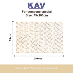 Kav Soft Fleece Wrap Blanket-75Wx100L Cm Soft Unisex Pram Cot Crib Moses Basket Giraffe Print Gift Set For Newborn Babies (Beige) - thumbnail 2