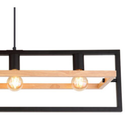 Luminosa Lighting Luminosa Erica Bar Pendant Ceiling Light Dark Brown 4X E27 - thumbnail 4