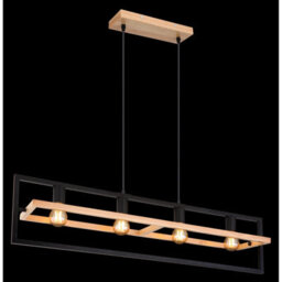Luminosa Lighting Luminosa Erica Bar Pendant Ceiling Light Dark Brown 4X E27 - thumbnail 5