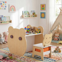 Gainoom Kids' White Art Table & Chair 3-In-1 Toddler Activity Table W/ Reversible Whiteboard - thumbnail 4