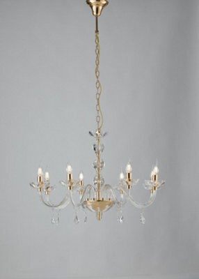 Luminosa Lighting Luminosa Riflesso 8 Light Chandeliers Gold, Crystal 83X53Cm