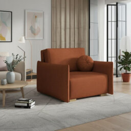 Viva Glov I Armchair With Sleeping Function Storage Container Chipboard Frame Sinuous Spring 104X98X85Cm Orange