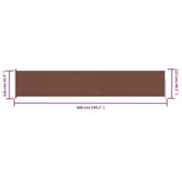 Walplus Patio Retractable Side Awning Garden Sun Shade Canopy Gazebo For Back Door, Porch, Patio 117X600 Cm Brown - thumbnail 9