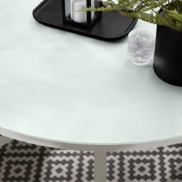 Furniturebox Uk Nanterre Cream Metal & Glass Round Outdoor Dining Table - thumbnail 2