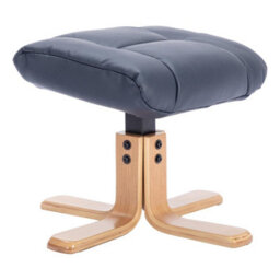 Morris Living The Cairo - Swivel Recliner Chair & Matching Footstool In Navy Blue Faux Leather - thumbnail 6