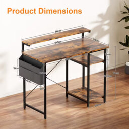 Large Computer Desk With Led Lights And Height Adjustable Monitor Stand With Storage Bag Corner Desk For Home Office And Study - thumbnail 2