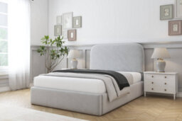 "Sloomy Belvoir Silver Plush Bed Frame With Mattress With 45"" Upholstered Headboard 2'6 Small Single" - thumbnail 2