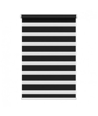 Black Day & Night Zebra Roller Blind (165Cm Drop) - 150Cm - image 1