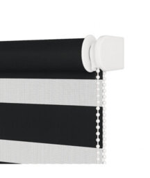 Black Day & Night Zebra Roller Blind (165Cm Drop) - 150Cm - thumbnail 3
