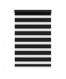 Black Day & Night Zebra Roller Blind (165Cm Drop) - 150Cm - thumbnail 1