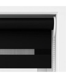 Black Day & Night Zebra Roller Blind (165Cm Drop) - 150Cm - thumbnail 5