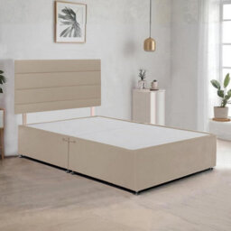 Cream Plush 4Ft6 Double Bed Frame With 20 Inch Headboard And 2Drawers - thumbnail 2