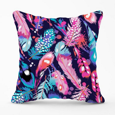 Warren Reed Designer Beautiful Colourful Feathers Cushions 60Cm X 60Cm - image 1