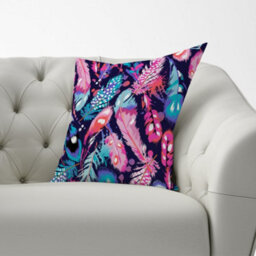 Warren Reed Designer Beautiful Colourful Feathers Cushions 60Cm X 60Cm - thumbnail 2