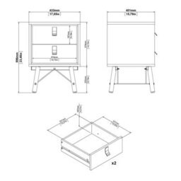 Wyld Haus Juno Black And Walnut 3-Piece Bedroom Set - 3-Door 3-Drawer Wardrobe, 6-Drawer Chest, 2-Drawer Bedside - thumbnail 5