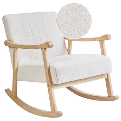 Beliani Rocking Chair Leknes Boucle Off-White - image 1