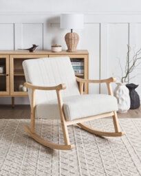 Beliani Rocking Chair Leknes Boucle Off-White - thumbnail 2