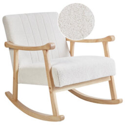 Beliani Rocking Chair Leknes Boucle Off-White - thumbnail 1