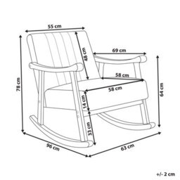 Beliani Rocking Chair Leknes Boucle Off-White - thumbnail 3