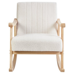 Beliani Rocking Chair Leknes Boucle Off-White - thumbnail 5
