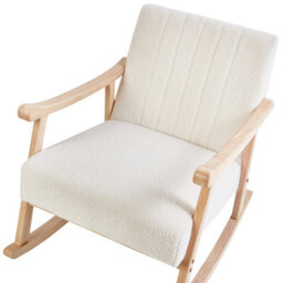 Beliani Rocking Chair Leknes Boucle Off-White - thumbnail 7