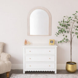 Melody Maison Large White Washed Wood Arched Wall Mirror - 90Cm X 75Cm - thumbnail 6