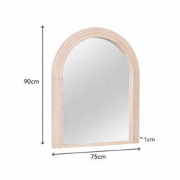 Melody Maison Large White Washed Wood Arched Wall Mirror - 90Cm X 75Cm - thumbnail 7