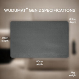 Wudumat Plus - Slate Grey - Extra Large Diatomite Stone Mat - Xl Diatomaceous Earth Bath Mat - 80X50Cm - thumbnail 2