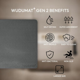 Wudumat Plus - Slate Grey - Extra Large Diatomite Stone Mat - Xl Diatomaceous Earth Bath Mat - 80X50Cm - thumbnail 3