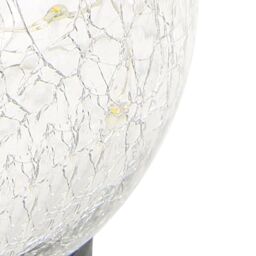 Black Cracked Glass Effect Crackle Glass Ball Solar-Powered Integrated Led Outdoor Table Lamp - thumbnail 4